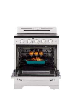 Unique 30' Classic Retro Marshmallow White Electric Ceramic top Range